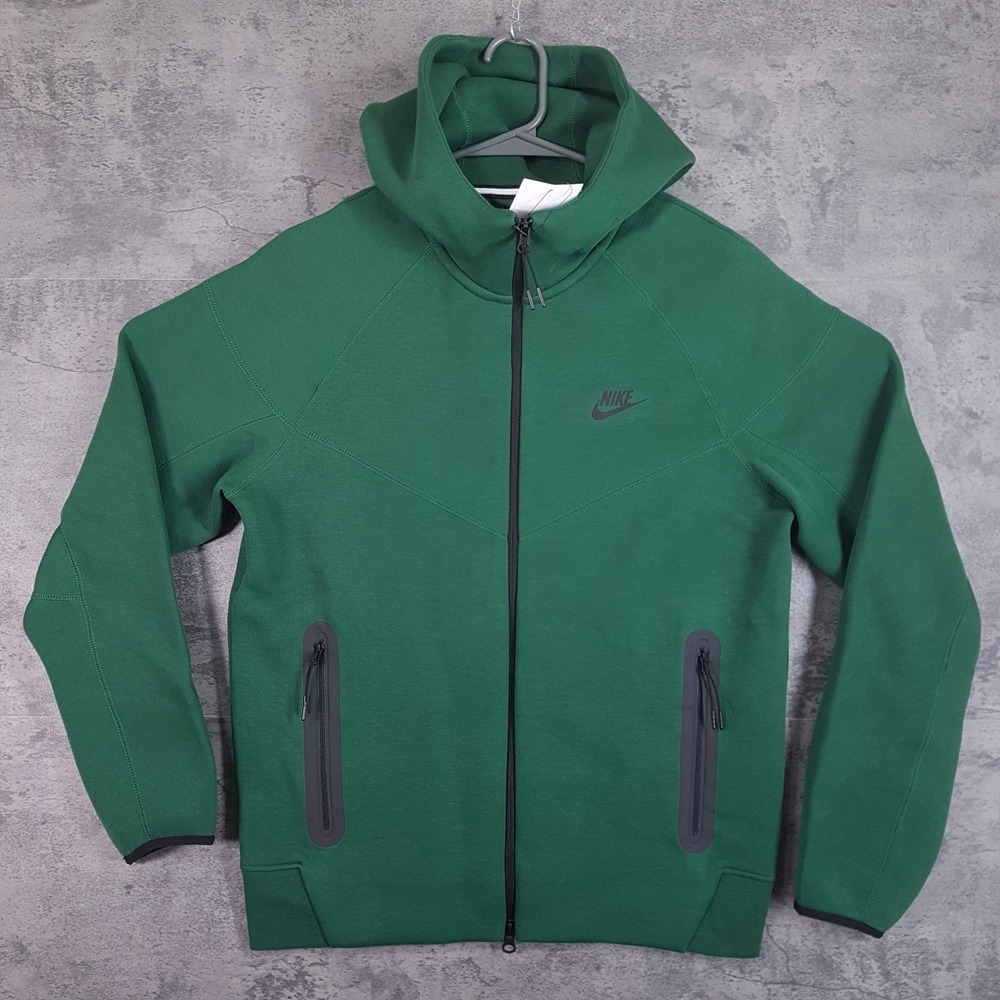 NIKE Tech Fleece‎ Windrunner Hoodie Jacket Mens MEDIUM Green FQ1883-341